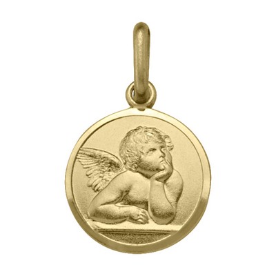 14K Yellow Gold Thinking Angel Pendant - 1.3gm