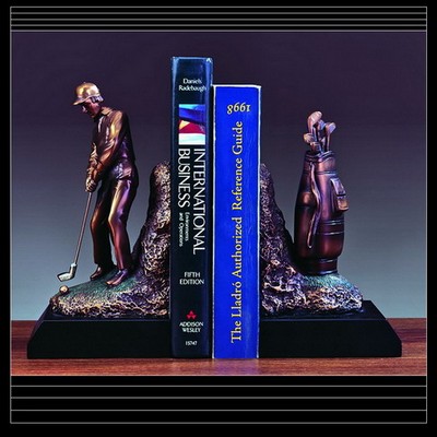 Golfer Bookends, 9"W x 9"H