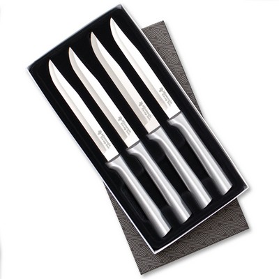 Four Utility/Steak Knives Gift Set w/ Silver Handle