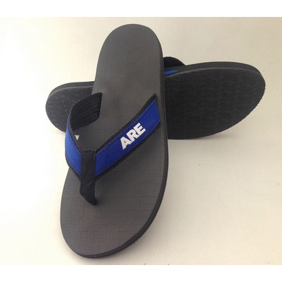 Men's New York TPR Outsole Sand Imprint Flip Flop w/Fabric Strap