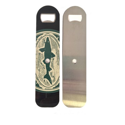 Vintage Vinyl Recycled Record Bottle Opener - 1-Sided Imprint, Plain Stainless Steel Back