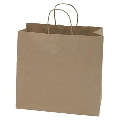 Food Service Natural Kraft Paper Panther Shopping Bag (13"x7"x12.5")