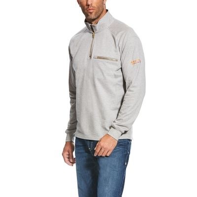 FR Rev ¼ Zip Top Long Sleeve Silver Fox Pullover