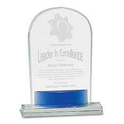 Optic Crystal Arch Award w/Blue Accent (8 1/2")