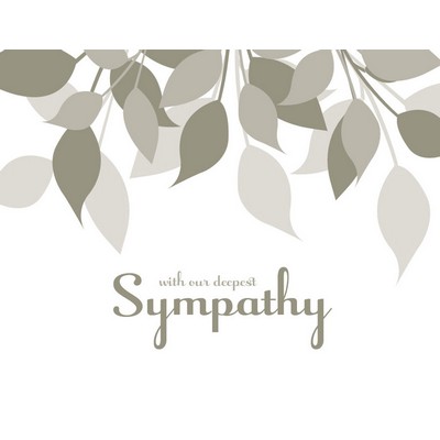 Muted Gray Leaves Sympathy Card