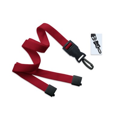 5/8" Blank Detachable Lanyard w/D-tach Plastic Swivel Hook (Red)