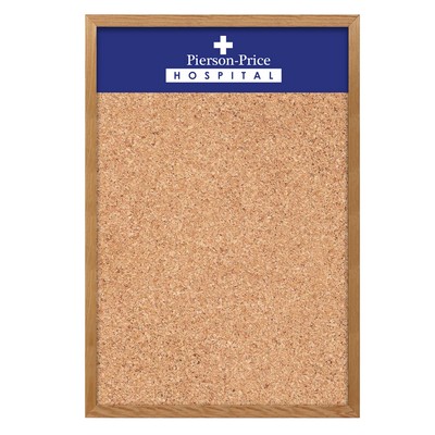 Oak Frame Wall Cork Board - 48"w x 72"h