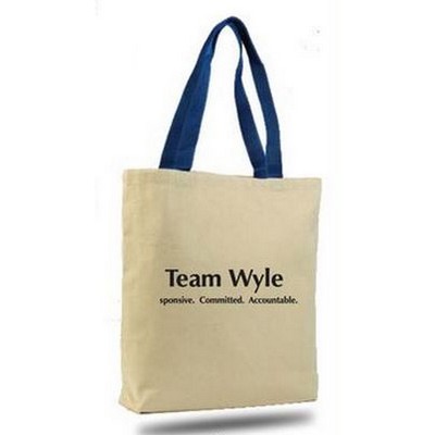 Q-Tees® Promotional Tote Bag w/Colored Straps