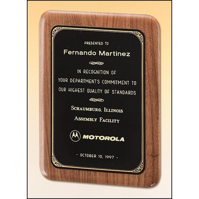 Airflyte® American Walnut Plaque w/Precision Elliptical Edge & Black Brass Plate (10.5"x 13")