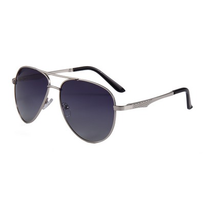 Sunglasses - Smoke Gradient Lenses - Silver Frames