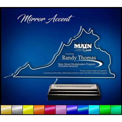 8" Virginia Clear Acrylic Award with Mirror Accent