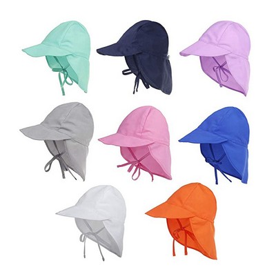 Toddler Bucket Hat Beach Cap W/ Neck Flap