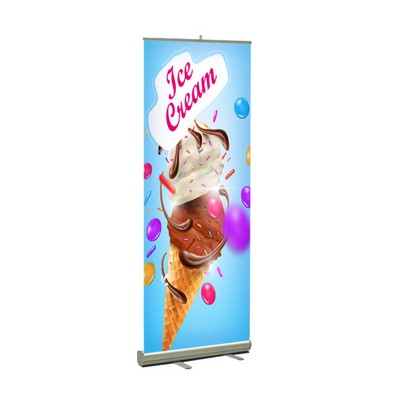 Ice Cream Pre Printed Premium Retractable Banner 33" x 80"