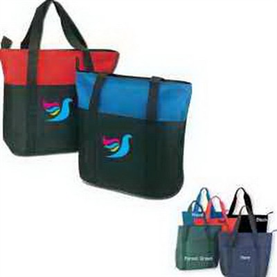 Q-Tees® Shopping Polyester Zipper Bag