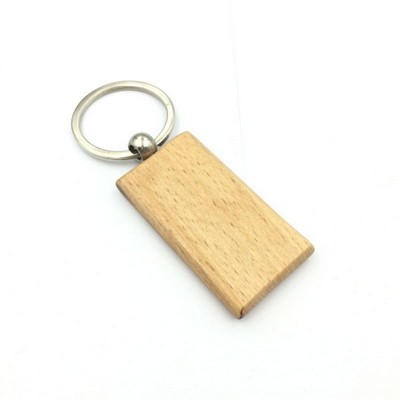 Custom Wood Rectangle Keychain