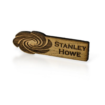 Wood Laser Etched Name badge