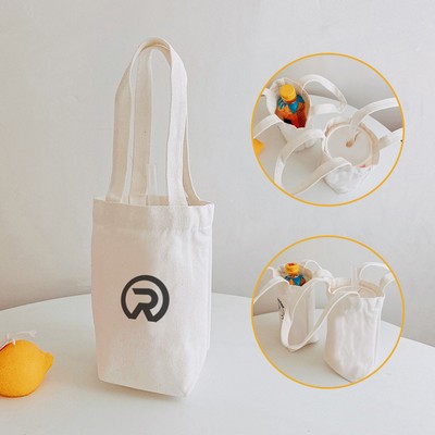 10 oz Cotton Grocery Bottle Carrier Tote Bag Handle Shopping Bag Wine Bag