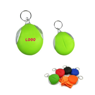 Silicone Eyeglass Cleaning Cloth Holder Keychain