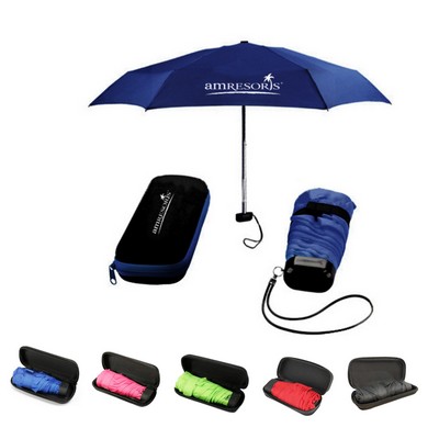 Folding Travel Umbrella With Eva Case - OCEAN