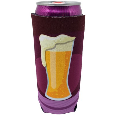 12 Oz. Slim Full Color Premium Foam Collapsible Can Cooler