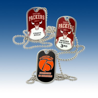 Dog Tags - Digital Printed - 5 day delivery Black Coated