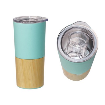 20 Oz. Vacuum Sealed Bamboo Base Tumbler