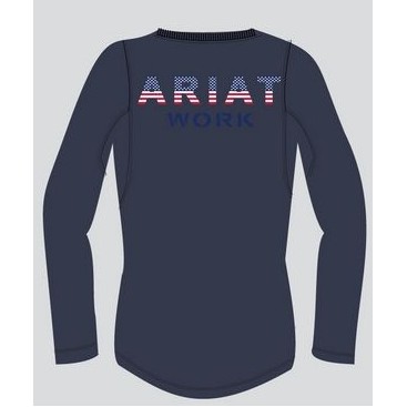 Ariat® Women's Rebar® Workman USA Logo Long Sleeve Mood Indigo T-Shirt