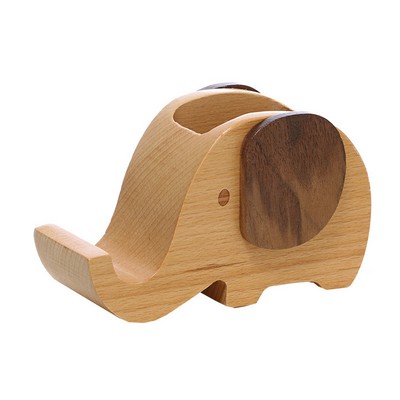 Wooden Elephant Phone Stand for Smartphones