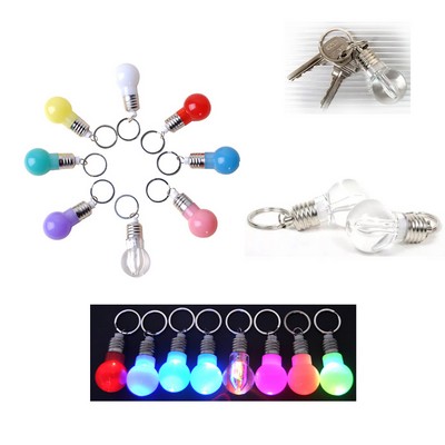 Light Bulb Shape LED Flashlight Keychain