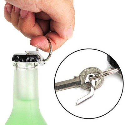 Stainless Small Beer Bottle Opener Keychain