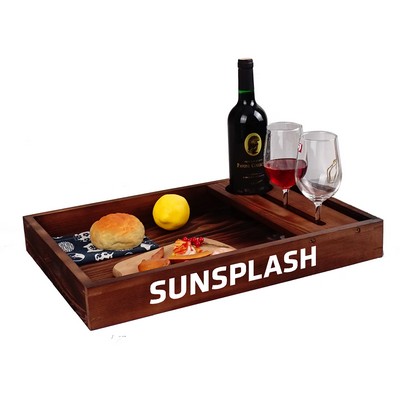 Wooden Wine Tray With Handle