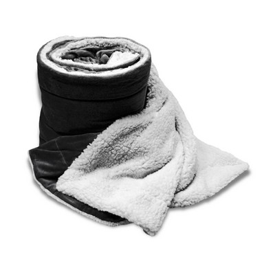 Mink Sherpa Blanket Oversized Black (60"X 72")