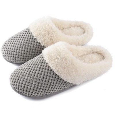 Women's Bubble Stitch Slippers With Foam And Fleece Lining