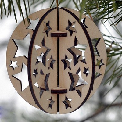 3D wooden puzzle- christmas tree ornament