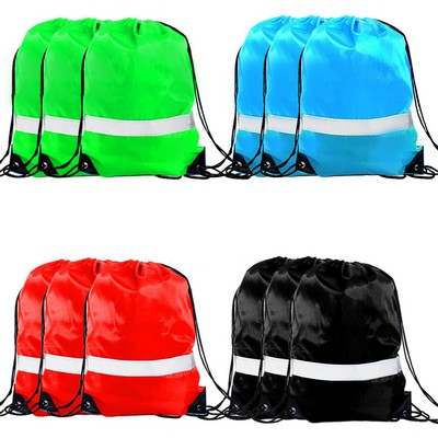 Safety Reflective Drawstring Backpack