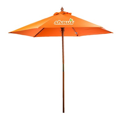 7' Wooden Market Umbrella