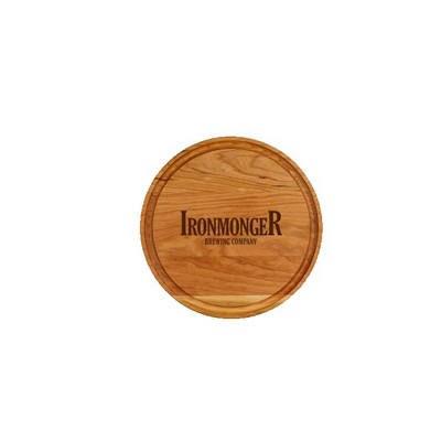 Small Cherry Round Cutting Board with Juice Groove 10-1/2"x 3/4"