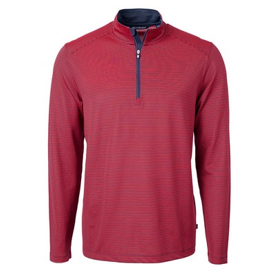 Cutter and Buck Men's Virtue Eco Pique Micro Stripe Quarter Zip Pullover