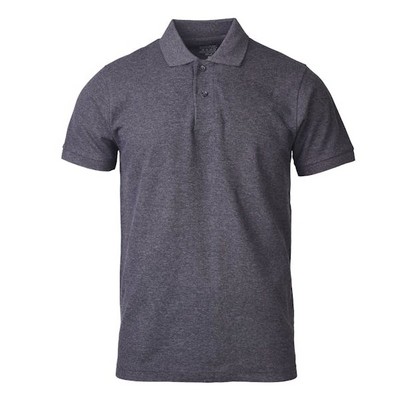 Men's Slim Polo Uniform Shirts - Small, Charcoal Gray (Case of 20)