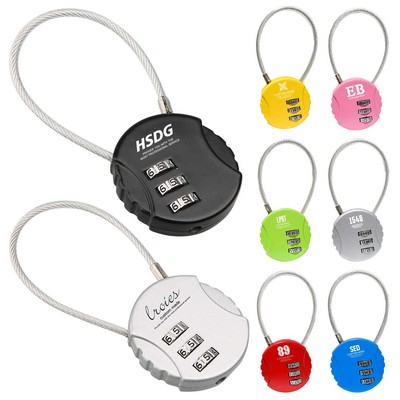 Digit Resettable Padlock with Wire Rope