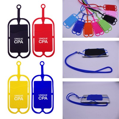 Silicone Lanyard w/ Phone Holder & Wallet