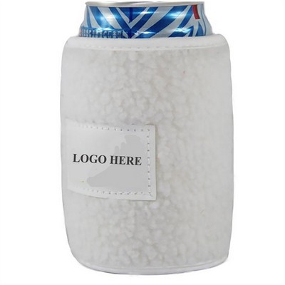 Wool Fur Can Cooler Bottle Holder