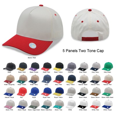 A Frame 2-Tone Baseball Cap 5 Panel Snapback