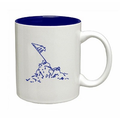 11 oz. Cobalt Blue In / White Out C Handle Mug