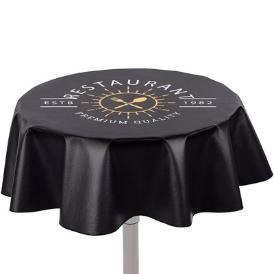 Round Vinyl Tablecloth With Logo