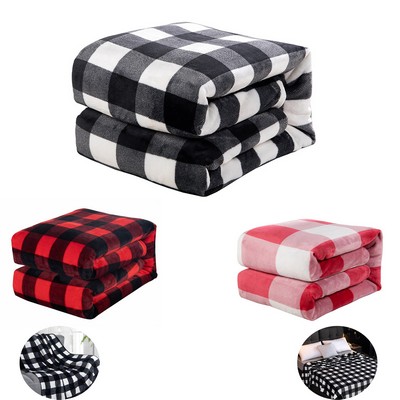 Cozy Flannel Fleece Plaid Blanket for Warmth and Style