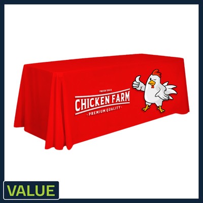 Value - 6 ft. x 30"Top x 29"H - 4 Sided Hemmed Standard Table Throw(Full Coverage Dye Sublimation)