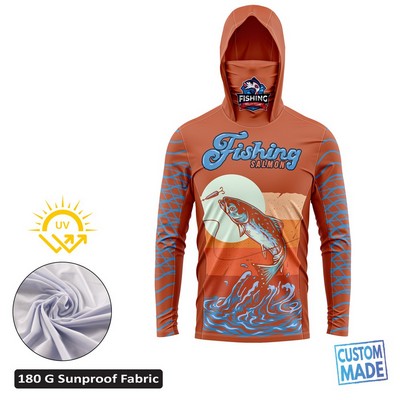 Unisex & Kids' Sublimation SolarProtec Performance Long Sleeve Hooded T-Shirt with Gaiter & Mesh Sid