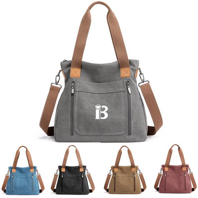 Canvas Multi-pocket Tote Bag