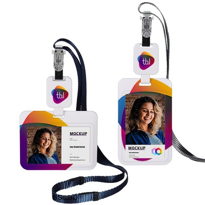 Retractable Badge Holder w/ Lanyard Set